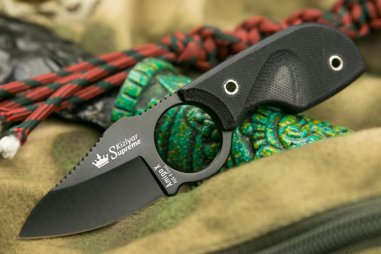 Шейный нож Amigo X AUS-8 BT Black Handle