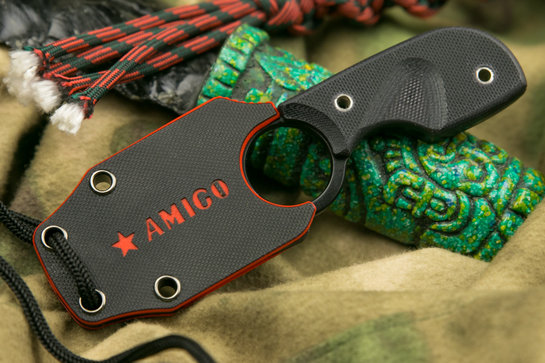 Шейный нож Amigo X AUS-8 BT Black Handle