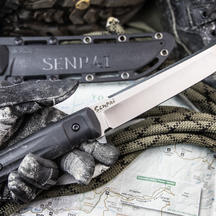 Туристический нож Senpai AUS-8 StoneWash черный