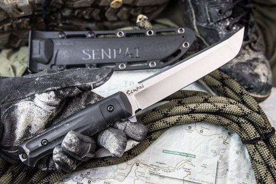 Туристический нож Senpai AUS-8 StoneWash черный