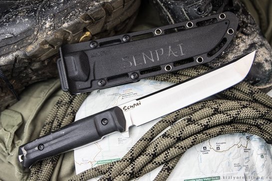 Туристический нож Senpai AUS-8 StoneWash черный