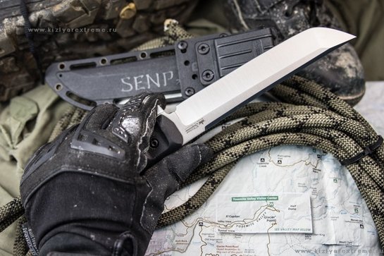 Туристический нож Senpai AUS-8 StoneWash черный